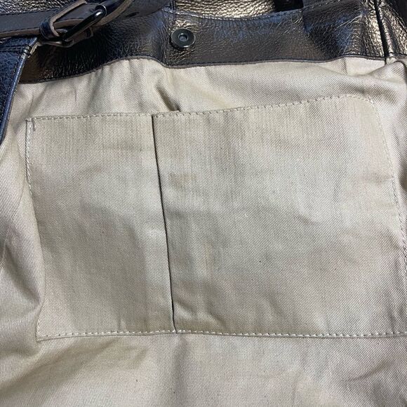 Maurizio Taiuti leather metallic Bronze large tote antique tone buckles - Picture 14 of 16